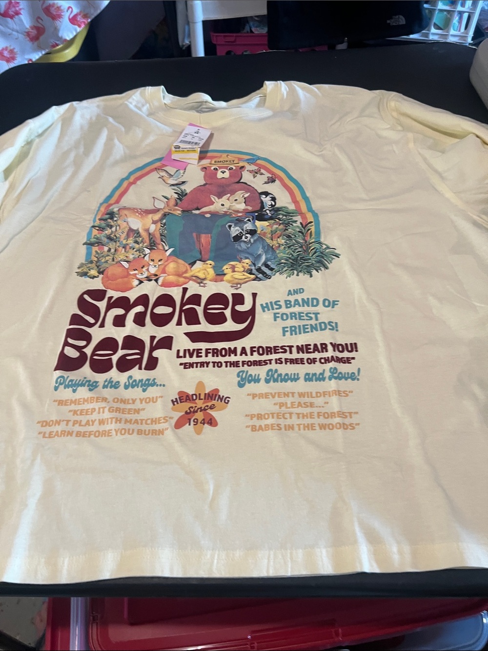 Smokey Bear Graphic Tee in Light Yellow